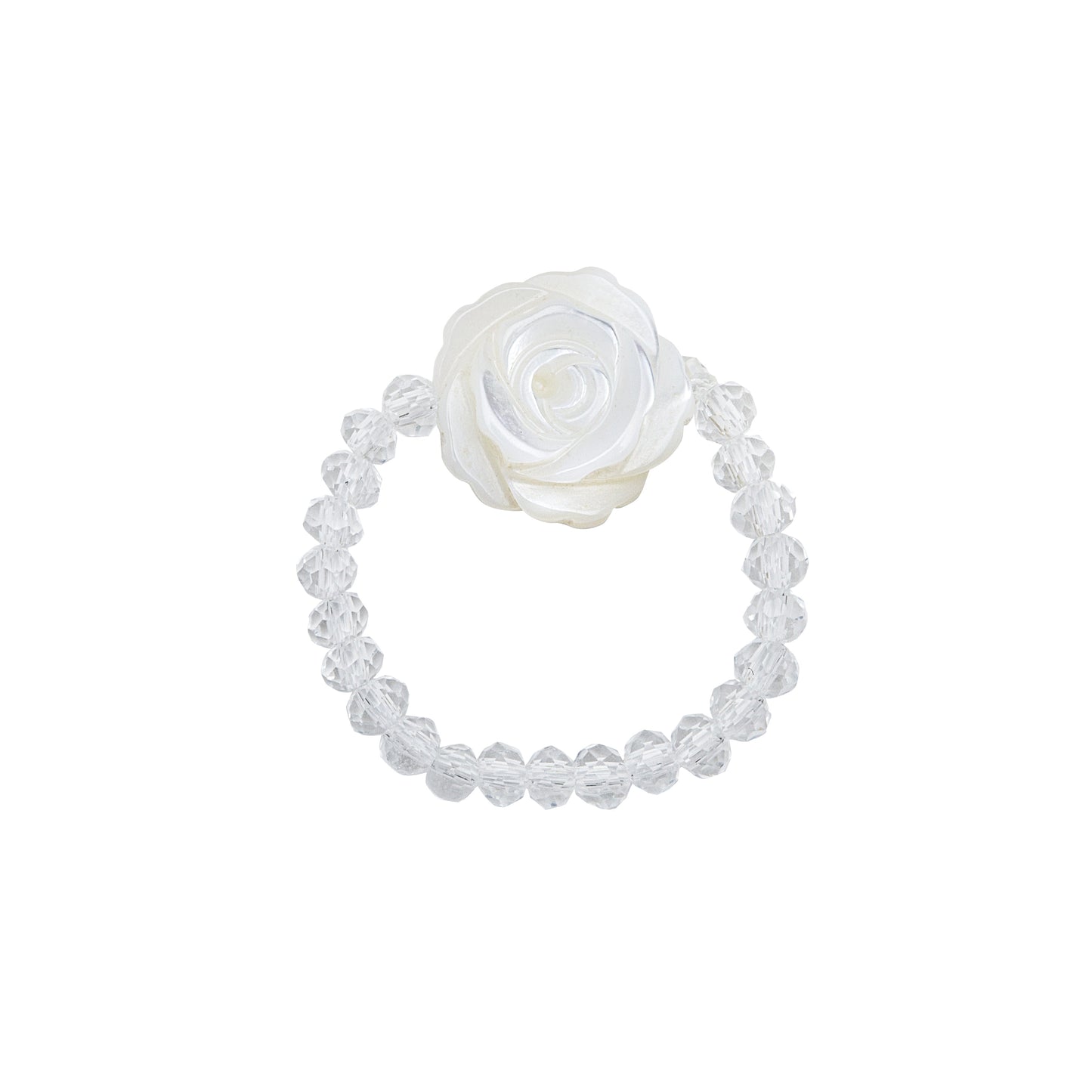 Acrylic Fun Heart Flower Clear Resin Beaded Rings - 2022 Trendy Pearl Rings Set Fashion Stackable Rings For Girls